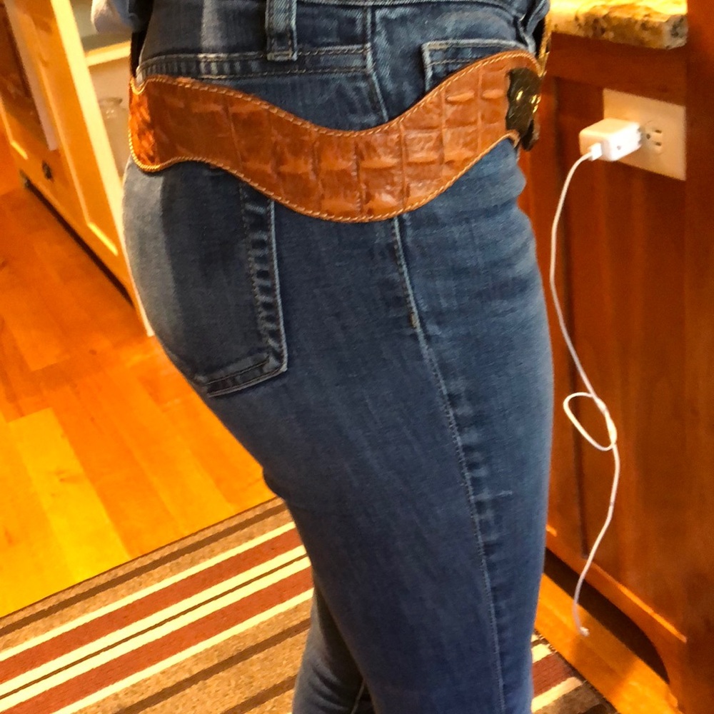 Leather and brass belt from Firenze,Italy. - Picture 6 of 8